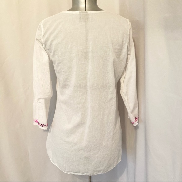 Shoe Shack Boho Embroidered Blouse L - Picture 4 of 8